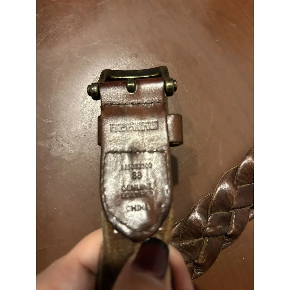 Octane Brown Braided Genuine Leather Belt Men's Size 38‎